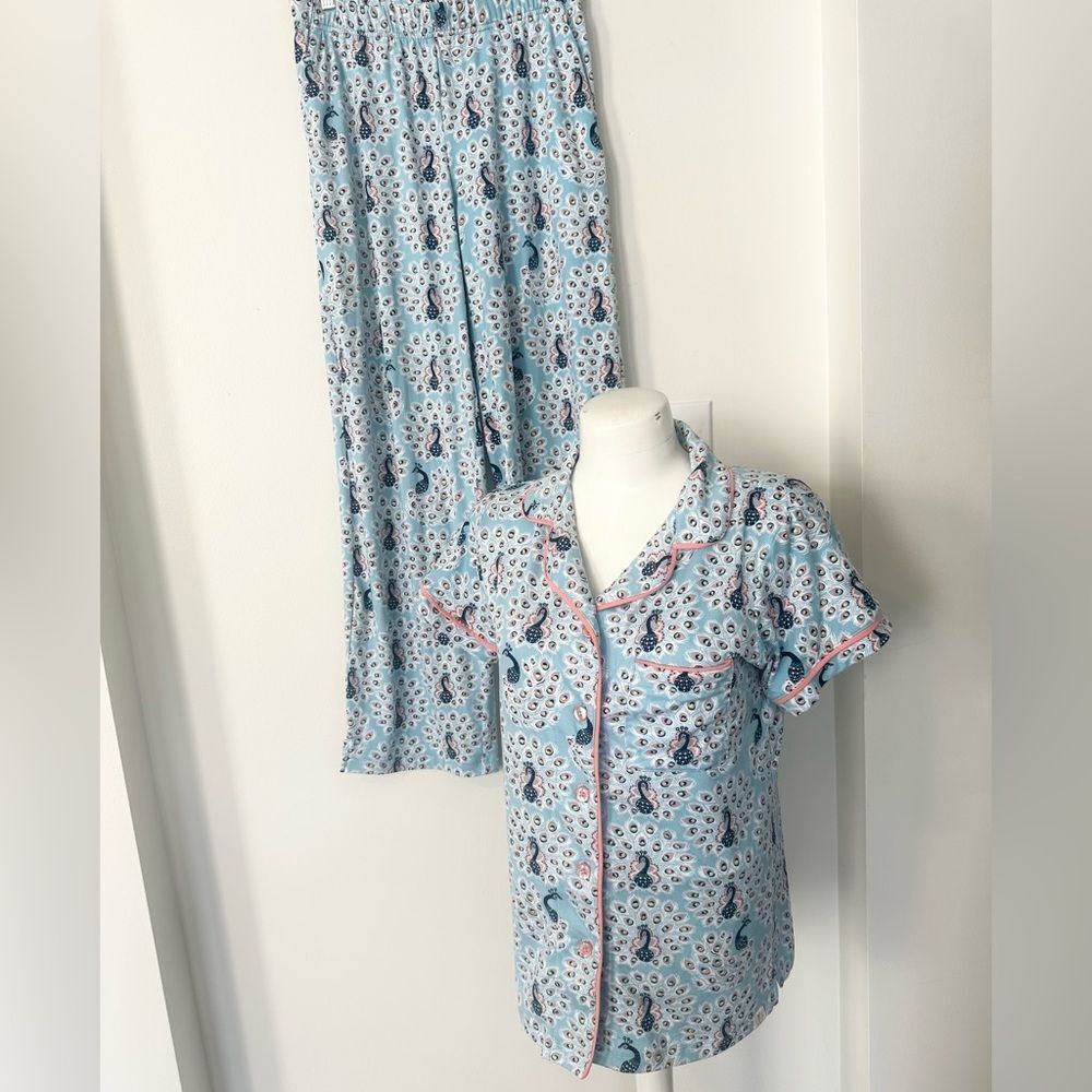 Munki Munki 2Pc Peacock Print Pajamas S